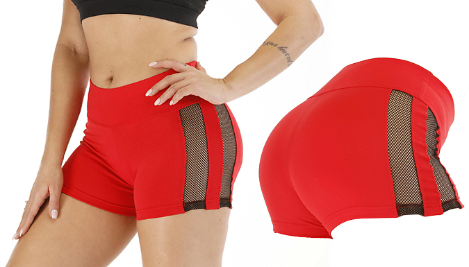 Mesh Panel Workout Shorts - 4 Sizes & 3 Colours