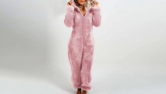 Women's Teddy Bear Fleece Hooded Onesie - 3 Sizes & 5 Colours