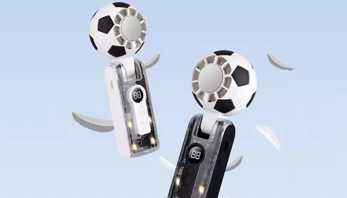 Portable Handheld Football Fan - LED Display & Foldable!