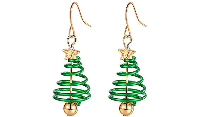 Spiral Christmas Tree Earrings