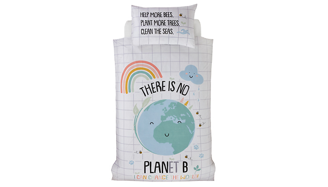 Kids 'There Is No Planet B' Duvet Set - 2 Sizes