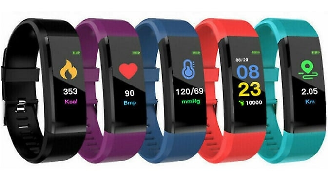 HR12+ Fitness Tracker Blood Pressure Oxygen & Heart Rate Monitor 5 Colours