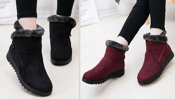 Cosy Faux Fur Winter Boots - 3 Colours & 3 Sizes
