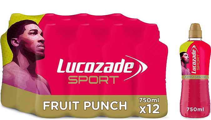 12 Bottles Lucozade Caffeine-Free Sports Drink - 3 Flavours