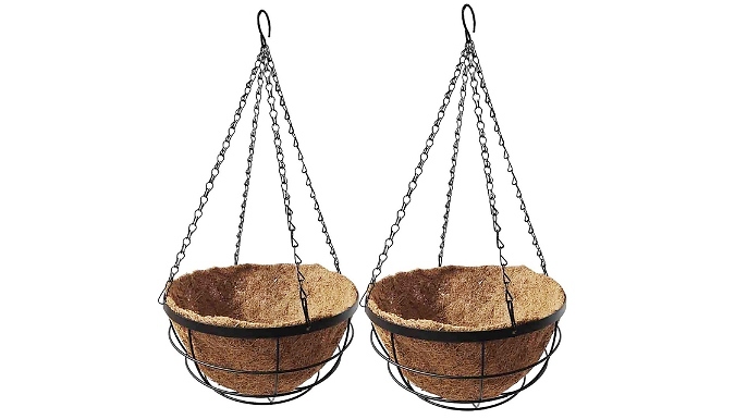 2-Pack of 12-Inch Hanging Baskets with Coco Liners