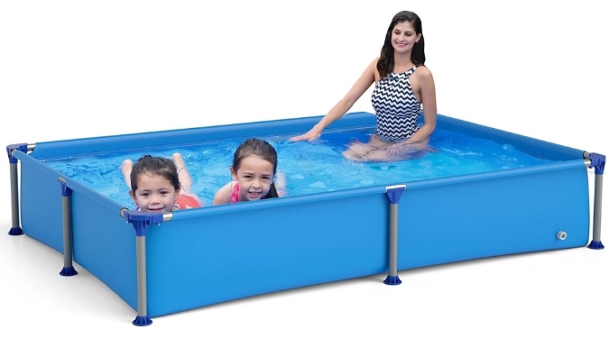 7.5ft Above Ground Rectangular Swimming Pool - with Drainage Valve & Repair Kit!