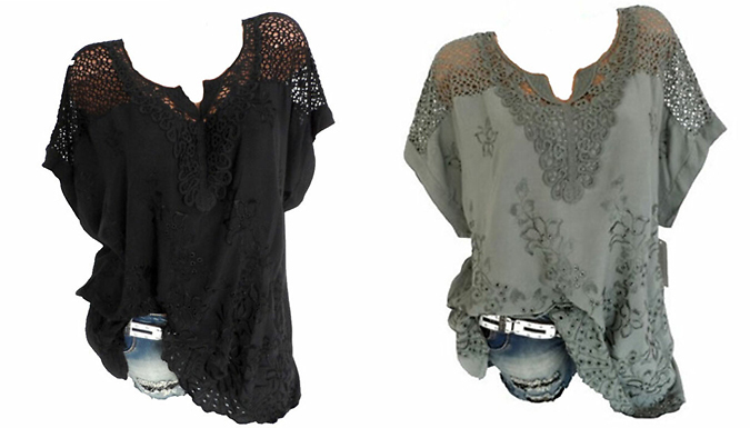 Hem Lace Peplum Top - 3 Colours & 4 Sizes