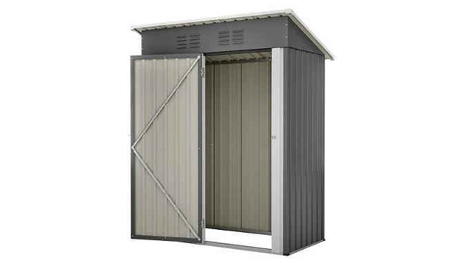 Birchtree Slanted Roof Metal Shed - 2 Sizes, 3 Sizes