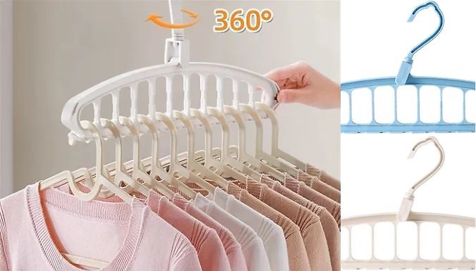 4 Pack Magic Space Saving Clothes Hangers 360 Degree Rotations