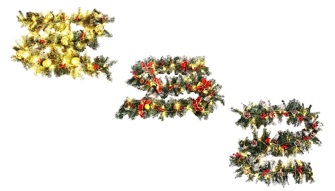 50-LED Light-Up Christmas 270cm Garland - 3 Colours