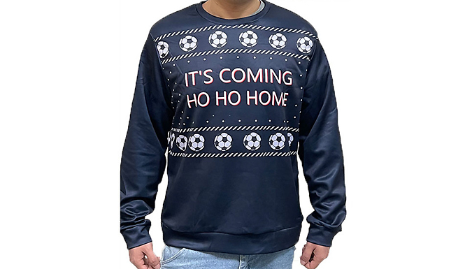 'It's Coming Ho Ho Home' Football Sweater - 4 Sizes