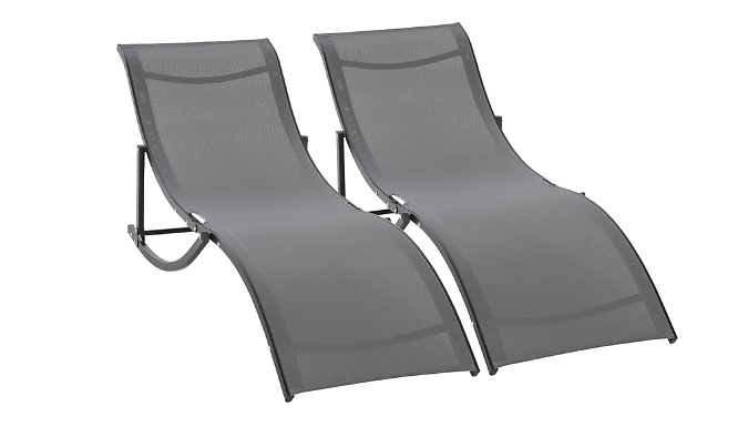 Outsunny 2 Pack Folding Sun Loungers