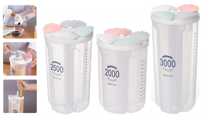 Multi-Compartment Food Storage Container - 4 Sizes