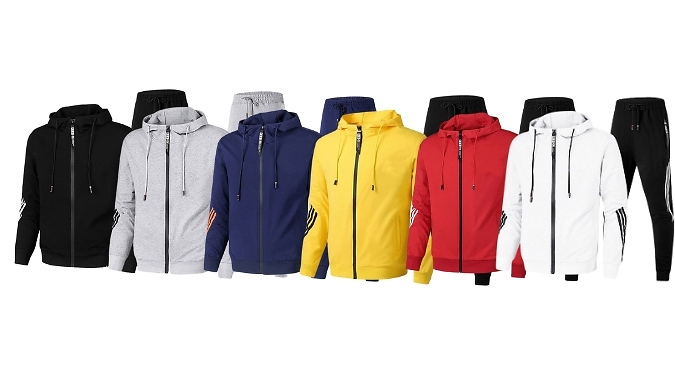 Men's 2-Piece Zipper Hoodie Tracksuit Set - 6 Colours, 7 Sizes!