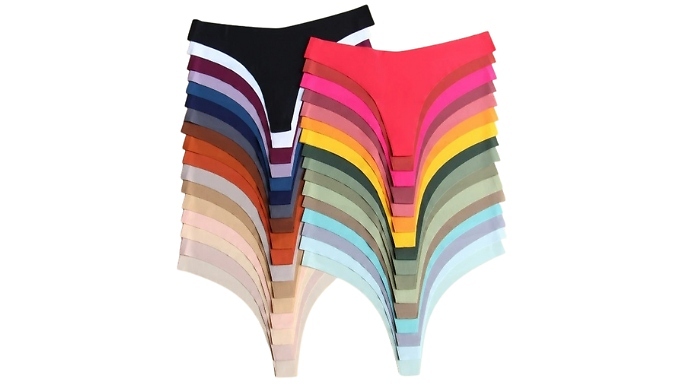 12-Pack of Seamless Thongs - 5 Sizes