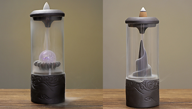 Backflow Incense Burner with Acrylic Cover & Optional Cones