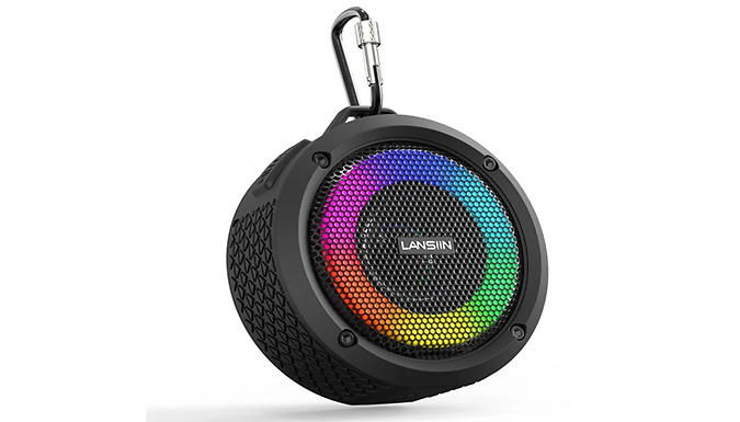 Waterproof Portable Bluetooth Speaker with LED Lights - 4 Colours