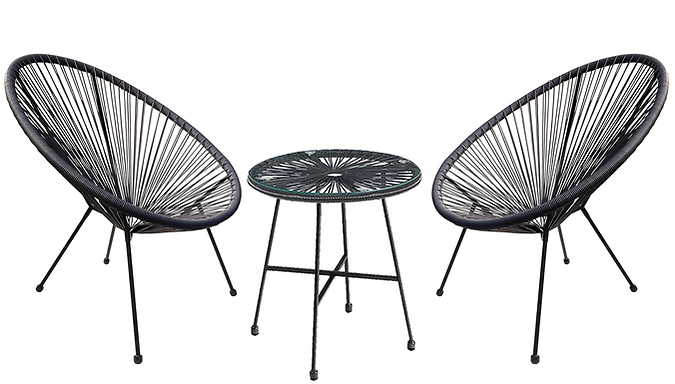 3-Piece Outdoor Acapulco String Chair & Table Set