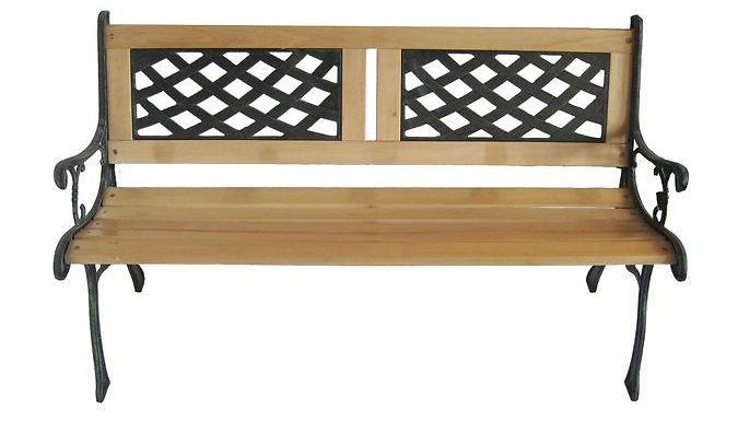 Wood & Cast Iron Garden Bench - 3 Designs
