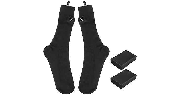 Pair of Battery Powered Heated Winter Socks - Adjustable Option at Go Groopie
