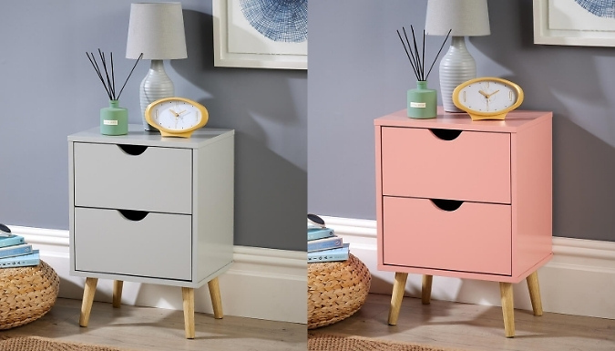 Skara 2-Drawer Bedside Cabinet - 3 Colours