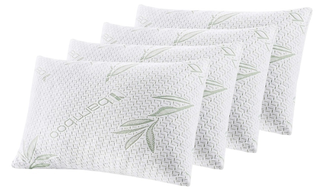 4-Pack of Bamboo Memory Foam Pillows