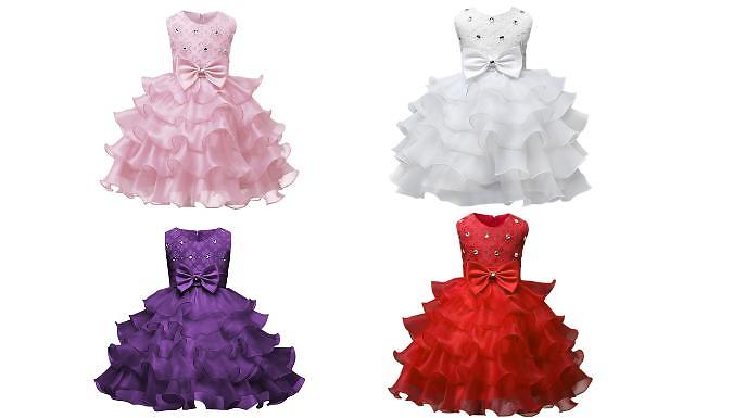 Kids Party Princess Dress - 4 Colours, 5 Sizes