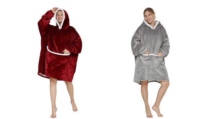 Oversized Hooded Blanket With Warm Pocket - 13 Designs