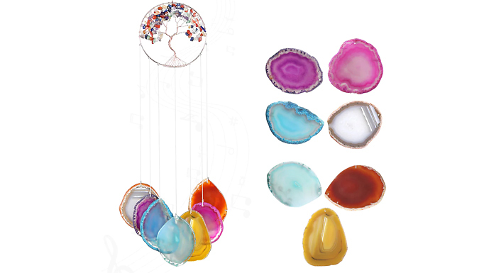 Tree of Life Chakra Crystal-Like Stone Wind Chime