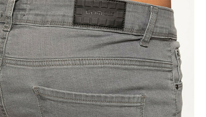 Men's Enzo Slim Fit Stretch Denim Jeans in Grey - 23 Sizes