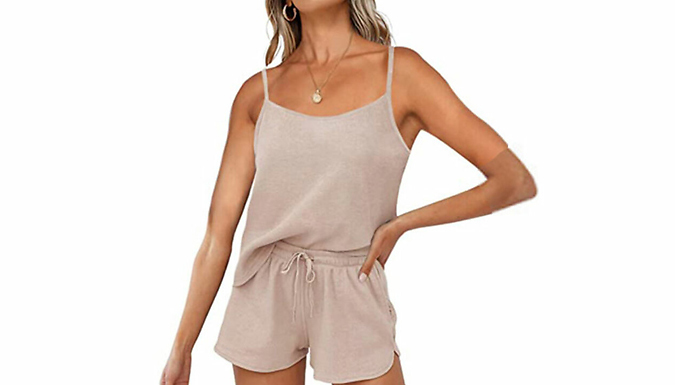 Two-Piece Vest & Shorts Pyjamas Set - 3 Colours & 5 Sizes