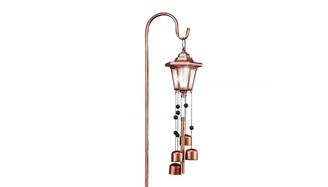 Solar Wrought Iron Wind Chime Lantern with Stand