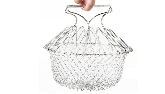SuperStrainer Stainless Steel Cooking Basket with Handles