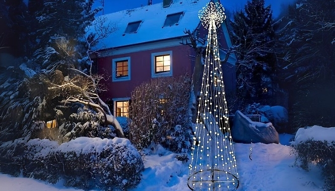 LED Cone Christmas Tree Decoration with Star Topper - 4 Sizes!