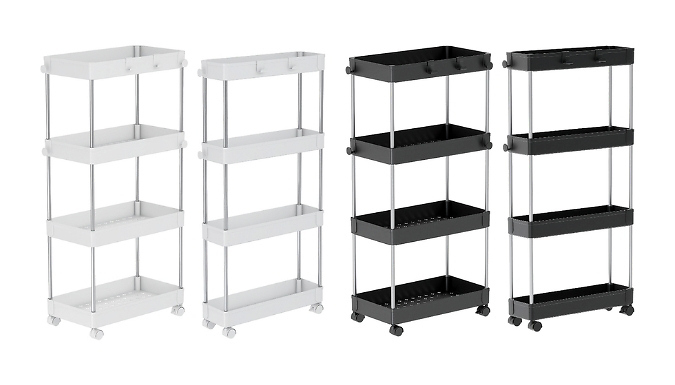 4-Tier Storage Trolley - 2 Colours, 2 Sizes!