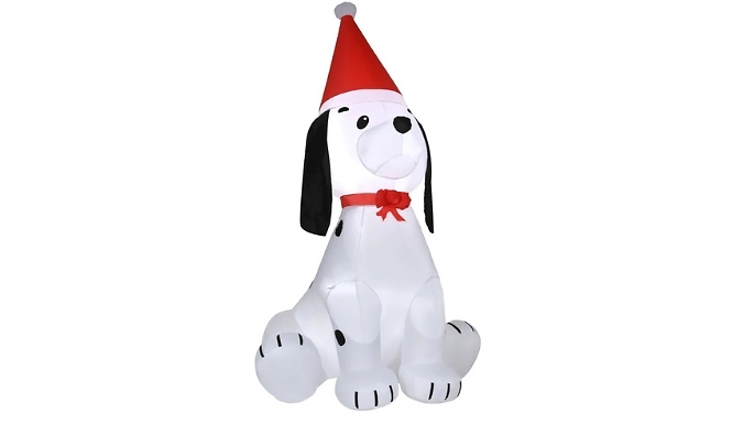 HOMCOM 6ft Inflatable Christmas Puppy Dog