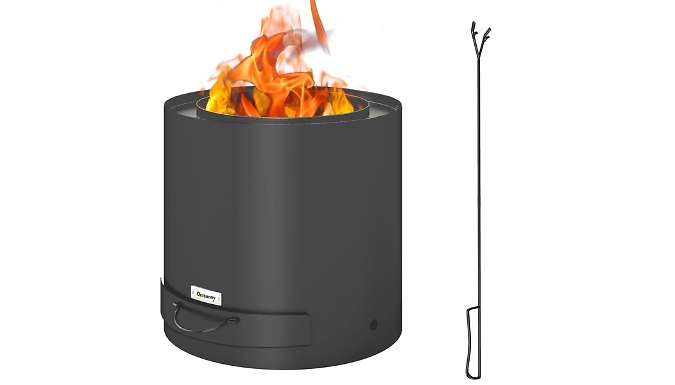 Outsunny Metal Wood-Burning Fire Pit