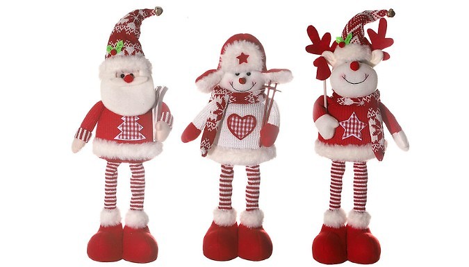 Christmas Plush Long Leg Standing Dolls - 3 Designs from Go Groopie