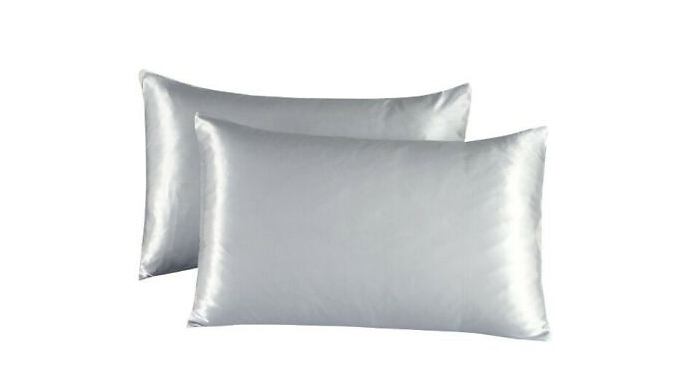 2 Pack of Pure Satin Silk Pillowcases - 8 Colours