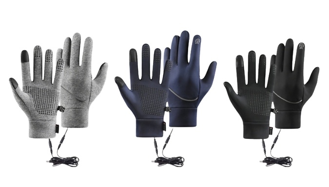 USB Heating Touch Screen Gloves - 3 Colours