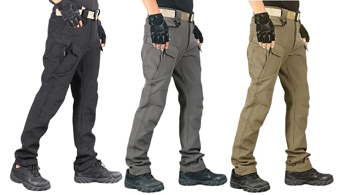 Men's Fleece Lined Thermal Cargo Trousers - 4 Colours