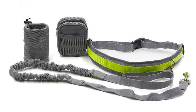 4-Piece Running Hands-Free Dog Lead Set - 2 Colours