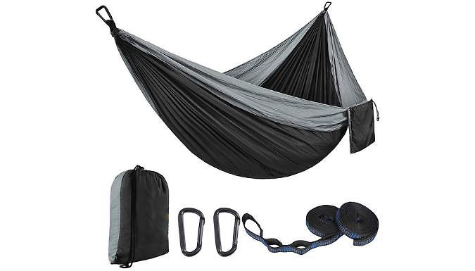 Portable Camping Hammock - 2 Sizes & 4 Colours at Go Groopie IE