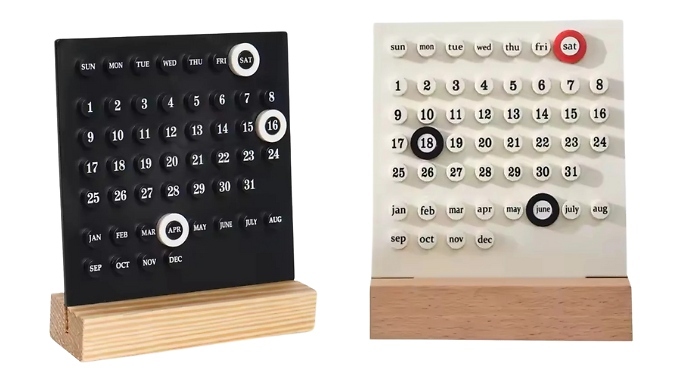 Minimal Acrylic Yearly Calendar - 2 Colours