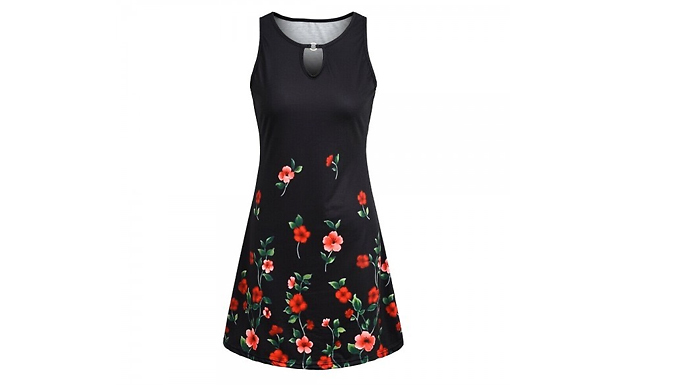 Floral Sleeveless Summer Dress - 5 Colours & 4 Sizes