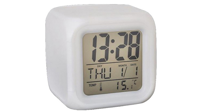 Digital Colour-Changing LED Electronic Alarm Clock from Go Groopie