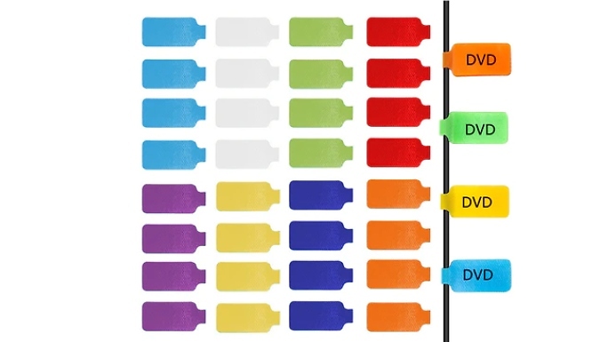 50-Pack of Coloured Cable Organiser Labels!