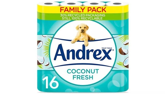 Andrex Coconut Fresh 2-Ply Toilet Paper - 16, 32 or 64 Rolls!