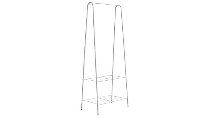 Small Clothes Rail Rack with Shelves - 2 Colours