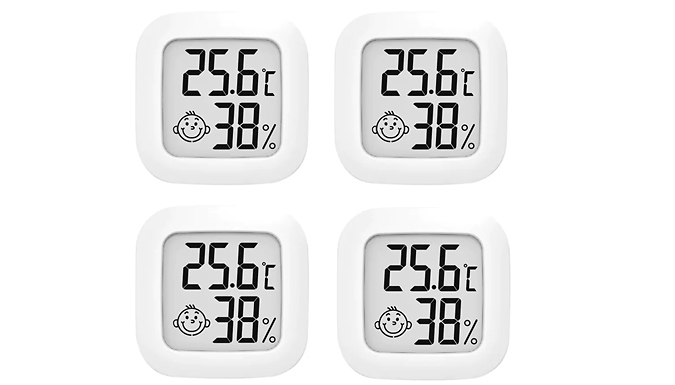 1, 2 or 4 Mini LCD Digital Hygrometer Indoor Thermometer